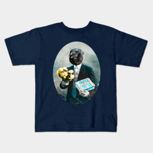 Beau Crow (blue) gentleman bird looking for love Kids T-Shirt